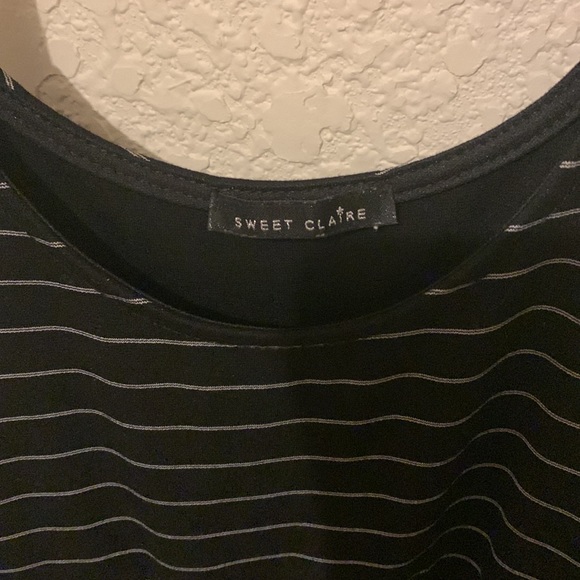 Sweet Claire, Black and silver striped jumper dress. Girls size large. - Picture 2 of 4